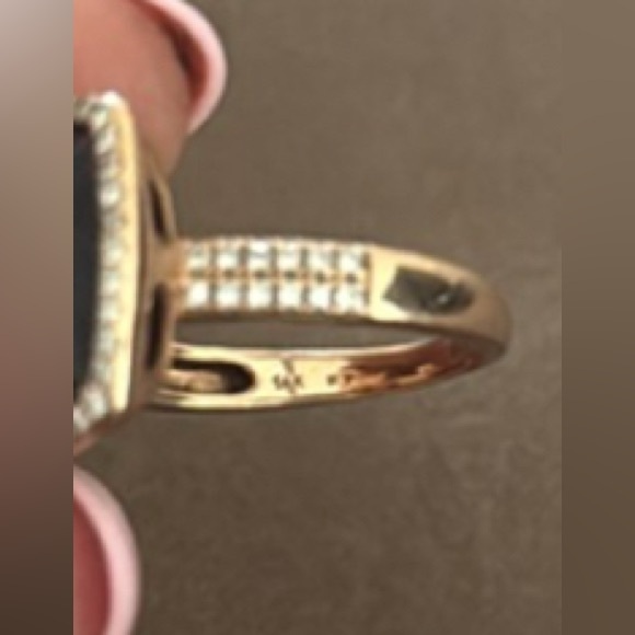 14k Rose Gold and Smokey Topaz Diamond Ring - Picture 5 of 5